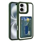 For iPhone 16 Electroplated Card Bag Acrylic Hybrid TPU Phone Case(Green) - 1