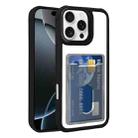 For iPhone 16 Pro Electroplated Card Bag Acrylic Hybrid TPU Phone Case(Black) - 1