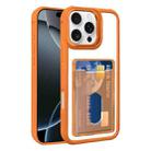 For iPhone 16 Pro Electroplated Card Bag Acrylic Hybrid TPU Phone Case(Orange) - 1