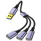 ENKAY ENK-CB172 USB 2.0 to 3 USB 2.0 OTG Splitter Y Cable Extension Cord, Length:0.5m - 1