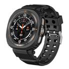 For Samsung Galaxy Watch Ultra 47mm Holes Style PC Watch Case Integrated TPU Watch Band(Black) - 1