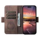 For iPhone 16 Pro Max Suteni J07 Multi-functional Horizontal MagSafe Denim Leather Phone Case(Brown) - 2