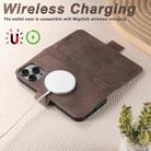 For iPhone 16 Pro Max Suteni J07 Multi-functional Horizontal MagSafe Denim Leather Phone Case(Brown) - 3