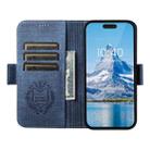 For iPhone 16 Pro Max Suteni J07 Multi-functional Horizontal MagSafe Denim Leather Phone Case(Blue) - 2