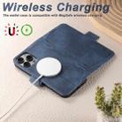 For iPhone 16 Pro Max Suteni J07 Multi-functional Horizontal MagSafe Denim Leather Phone Case(Blue) - 3