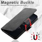For iPhone 16 Suteni J07 Multi-functional Horizontal MagSafe Denim Leather Phone Case(Black) - 3