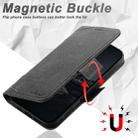 For iPhone 13 Pro Max Suteni J07 Multi-functional Horizontal MagSafe Denim Leather Phone Case(Black) - 3