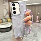 For Samsung Galaxy S24+ 5G Little Fresh Bow Bracelet Chain TPU Phone Case(Purple) - 1