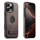 For iPhone 16 Pro Max Suteni G2 Holder Denim Leather Back MagSafe Phone Case(Brown) - 1