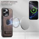 For iPhone 16 Pro Max Suteni G2 Holder Denim Leather Back MagSafe Phone Case(Brown) - 3