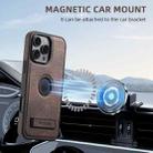 For iPhone 13 Pro Max Suteni G2 Holder Denim Leather Back MagSafe Phone Case(Brown) - 2