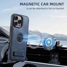 For iPhone 13 Pro Max Suteni G2 Holder Denim Leather Back MagSafe Phone Case(Blue) - 2