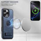 For iPhone 13 Pro Max Suteni G2 Holder Denim Leather Back MagSafe Phone Case(Blue) - 3