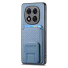 For Redmi Note 14 5G Carbon Fiber Card Bag Fold Stand Phone Case(Blue) - 2