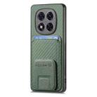 For Redmi Note 14 Pro 5G Carbon Fiber Card Bag Fold Stand Phone Case(Green) - 2