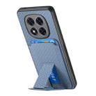 For Redmi Note 14 Pro+ 5G Carbon Fiber Card Bag Fold Stand Phone Case(Blue) - 3