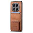 For Redmi Note 14 Pro+ 5G Carbon Fiber Card Bag Fold Stand Phone Case(Brown) - 2