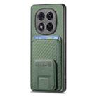 For Redmi Note 14 Pro+ 5G Carbon Fiber Card Bag Fold Stand Phone Case(Green) - 2
