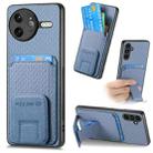 For Redmi K80 Pro / Poco F7 Ultra Carbon Fiber Card Bag Fold Stand Phone Case(Blue) - 1