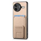 For Redmi K80 Pro / Poco F7 Ultra Carbon Fiber Card Bag Fold Stand Phone Case(Khaki) - 2