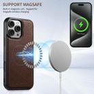 For iPhone 15 Pro Max Suteni H20 Cross-Grain MagSafe Horizontal Card Bag Back Phone Case(Brown) - 3