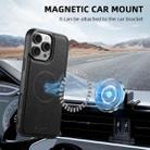 For iPhone 13 Pro Max Suteni H20 Cross-Grain MagSafe Horizontal Card Bag Back Phone Case(Black) - 2