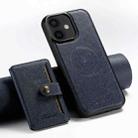 For iPhone 12 Suteni H20 Cross-Grain MagSafe Horizontal Card Bag Back Phone Case(Blue) - 1