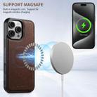 For iPhone 12 Pro Max Suteni H20 Cross-Grain MagSafe Horizontal Card Bag Back Phone Case(Brown) - 3