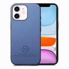 For iPhone 11 Twill Fabric Leather Skin Back Phone Case(Blue) - 1