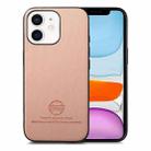 For iPhone 11 Twill Fabric Leather Skin Back Phone Case(Pink) - 1