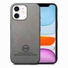 For iPhone 11 Twill Fabric Leather Skin Back Phone Case(Gray) - 1