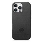 For iPhone 11 Pro Twill Fabric Leather Skin Back Phone Case(Black) - 2
