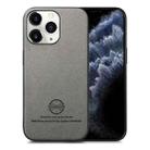 For iPhone 11 Pro Max Twill Fabric Leather Skin Back Phone Case(Gray) - 1