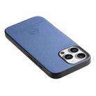 For iPhone 12 Twill Fabric Leather Skin Back Phone Case(Blue) - 3