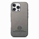 For iPhone 12 Twill Fabric Leather Skin Back Phone Case(Gray) - 2