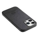 For iPhone 12 Twill Fabric Leather Skin Back Phone Case(Black) - 3