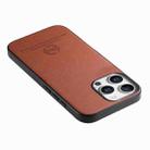 For iPhone 12 Pro Twill Fabric Leather Skin Back Phone Case(Brown) - 3