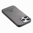 For iPhone 12 Pro Twill Fabric Leather Skin Back Phone Case(Gray) - 3