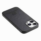 For iPhone 12 Pro Twill Fabric Leather Skin Back Phone Case(Black) - 3