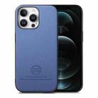 For iPhone 12 Pro Max Twill Fabric Leather Skin Back Phone Case(Blue) - 1