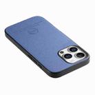 For iPhone 12 Pro Max Twill Fabric Leather Skin Back Phone Case(Blue) - 3