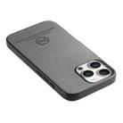 For iPhone 13 Pro Twill Fabric Leather Skin Back Phone Case(Gray) - 3