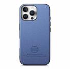 For iPhone 13 Pro Max Twill Fabric Leather Skin Back Phone Case(Blue) - 2