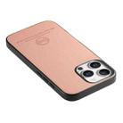 For iPhone 13 Pro Max Twill Fabric Leather Skin Back Phone Case(Pink) - 3