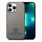 For iPhone 13 Pro Max Twill Fabric Leather Skin Back Phone Case(Gray) - 1