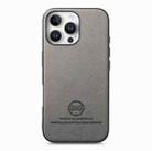 For iPhone 13 Pro Max Twill Fabric Leather Skin Back Phone Case(Gray) - 2
