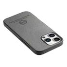 For iPhone 14 Twill Fabric Leather Skin Back Phone Case(Gray) - 3