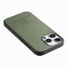 For iPhone 14 Pro Twill Fabric Leather Skin Back Phone Case(Green) - 3