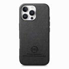 For iPhone 15 Pro Max Twill Fabric Leather Skin Back Phone Case(Black) - 2