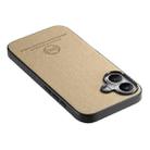 For iPhone 16 Twill Fabric Leather Skin Back Phone Case(Khaki) - 3